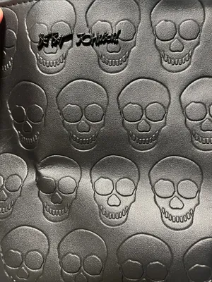 BETSEY JOHNSON Skull Hobo Bag Black Statement Purse Scarf Crossbody thumbnail 10