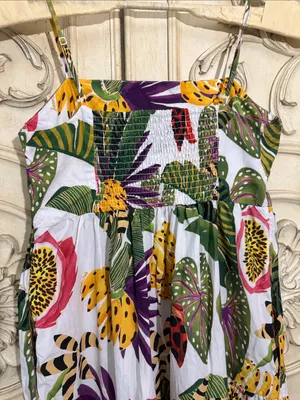 Farm Rio Anthropologie Cotton Tripixal Forest Maxi Dress Size Large thumbnail 8