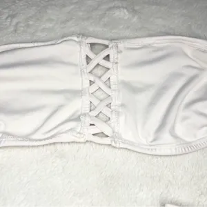 Girasole Swimwear White Ruffle Bandeau High Cut Bikini Set Size Small thumbnail 10