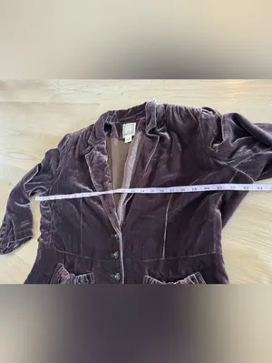 Vintage Polo Ralph Lauren Victorian Silk lined lVelvet Jacket Blazer brown XL thumbnail 6
