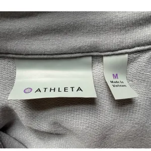 Athleta Womens Gray Quilted Hybrid Quarter Zip Pullover Sweatshirt Size M‎ thumbnail 3