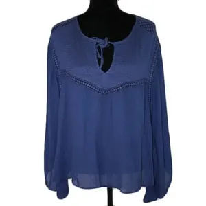 Volcom Peaceazy Blue Blouse Women's Size M thumbnail 2