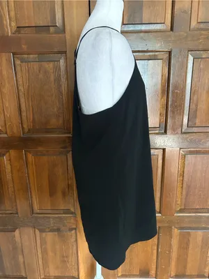 Alice + Olivia Fierra Black Silk Blend Racerback Y-Back Slip Dress Size S / P thumbnail 3