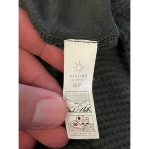 OFFLINE By Aerie Sweatshirt Womens XS Gray Waffle Boat Neck Relaxed Pullover thumbnail 7