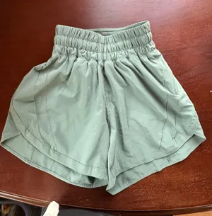 Green High-Waisted Lululemon Shorts thumbnail 1