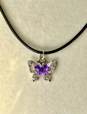 Purple Butterfly Necklace thumbnail 2