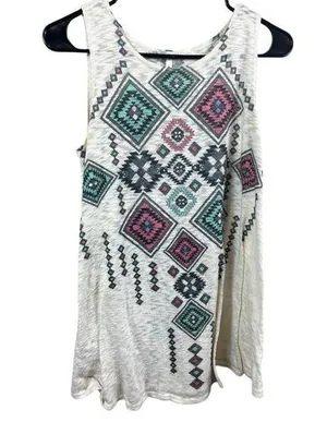 42 Pops Women's Ivory Sleeveless Top With Pockets Size L thumbnail 1