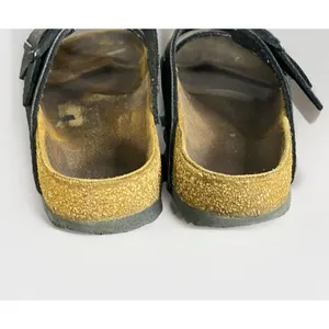 Birkenstock Arizona Sandals Women's Size 38 (US 7) Black Leather Cork Heels thumbnail 6