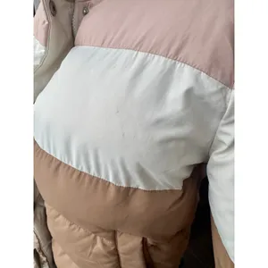 Abercrombie & Fitch Women's Colorblock Mini Puffer Jacket Pink Tan Size M thumbnail 5