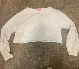 Edikted Top Cropped grey sweatshirt thumbnail 1