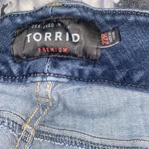 Torrid Medium Wash Blue Distressed Denim Stretch Jegging Jeans Women's Size 22 thumbnail 5