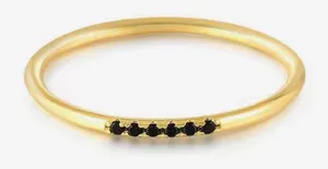 Boutique Dainty Black‎ Onyx Yellow Gold Ring | Gold S925 thumbnail 1