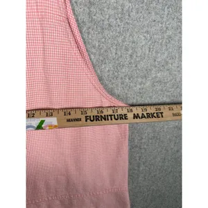 Vintage Mountain Lake Casuals Medium Overalls Dress Red Checkered Cotton Pockets thumbnail 6