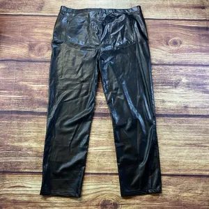 Abercrombie & Fitch Pants Womens 35 Faux Leather Straight Ultra High Rise 90s thumbnail 3