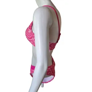 Pink Floral High Cut Bikini (S) Pink thumbnail 6
