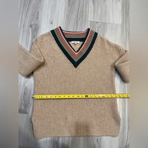 medewell Women Beige V-Neck‎ Sweater thumbnail 2