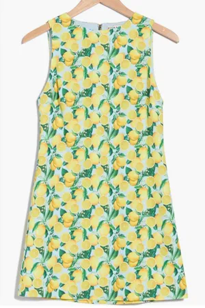 Alice + Olivia Clyde Lemon Print A-Line Shift Dress NWT Size 10 thumbnail 1
