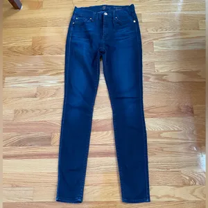 7 For All Mankind Dark Blue high waist Skinny Jeans thumbnail 2