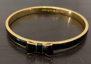 KATE SPADE Black Take A Bow Enamel Layering Stackable Bangle Bracelet thumbnail 14