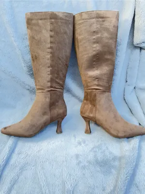 Anne Klein Perfektion Snip Toe Knee High Taupe Boots Heeled Size 6 new in box thumbnail 9