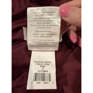 NWT David’s Bridal Soft Mesh Halter Bridesmaid Dress with Slim Sash Wine Maxi 8 thumbnail 10