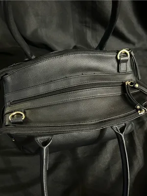 Rosetti Black & Gold Pebbled Faux Leather Satchel Handbag thumbnail 13