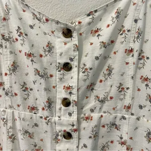 American Eagle Outfitters Ditsy Floral Cotton Linen Button Front Dress‎ Size L thumbnail 4