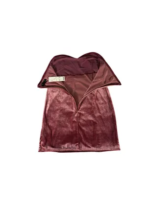 Light Before Dark Velvet Mini Dress L Strapless Sweetheart Y2K Burgundy NWT thumbnail 8