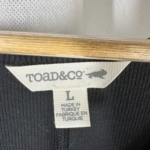 Toad & Co Daisy Ribbed Sleeveless Super Soft Knit Dress Size Large Black thumbnail 3