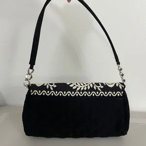 Vera Bradley Juliet Gala Shoulder‎ Bag Black Quilted Floral Embroidered Boho thumbnail 3