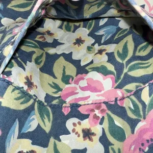 Vintage Banana Republic Safari & Travel Floral Cotton Denim Printed Jean‎ Vest M thumbnail 13