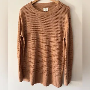 Aerie Offline Brown Open Knit Sweater‎ thumbnail 2
