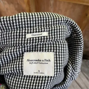 Abercrombie & Fitch Women's Oversized Black & White Houndstooth Shacket Size S thumbnail 6