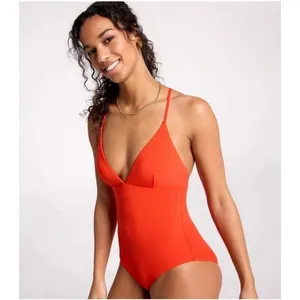 Calia Swimsuit SZ 6 Triangle Strappy Back One Piece NWT Fresh Red Tummy Control thumbnail 3