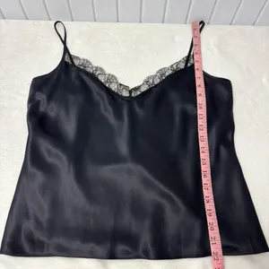 Lauren Ralph Lauren Black Silk Satin Lace Trim Camisole Top Size‎ 12 thumbnail 7