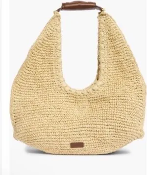 BCBGMAXAZRIA Woven Raffia Shoulder Bag In Brown NWT READ $128 thumbnail 1