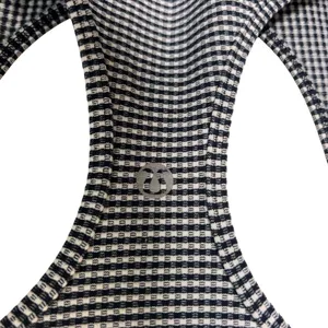 Lululemon Navy Blue Gingham Racerback Tank Top Slim Fit Athletic Scoop Neck thumbnail 3