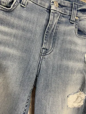7 For All Mankind Light Blue Distressed The Skinny Jeans thumbnail 2