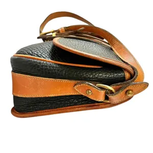 Vintage Dooney & Bourke Black AWL British Tan Leather Equestrian Shoulder Bag thumbnail 6