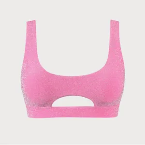 Berlook Pink Lurex Cut Out Plus Size Bikini Set thumbnail 5