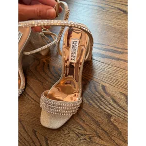 Badgley Mischka Women's Becca Heeled Sandal, Platino Textile 8.5 NEW No Box thumbnail 4