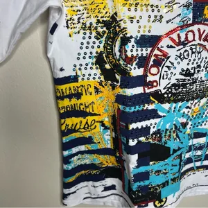 Palm Grove Bon Voyage‎ Sequin Graphic Scoop Neck 3/4 Sleeve Tee thumbnail 3