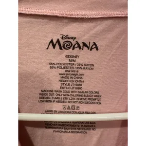NWOT Disney Moana Sketch Side Profile Pink soft Women Tee Sz M thumbnail 3