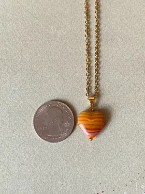 Handmade quality Czech glass chic fairy boho gold chain necklace🧡 thumbnail 8