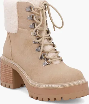 MIA Tiler Faux Fur Platform Lug Boots Tan Hiker Style Chunky‎ Heel 10 NIB thumbnail 1