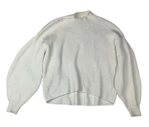 Maeve women's large white Ivory Knit Pullover balloon sleeve boho oversized thumbnail 1