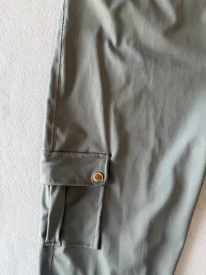 Women's Khaki Green Color Pull On Cargo Style Yoga Pant Size XXL #260855 thumbnail 2