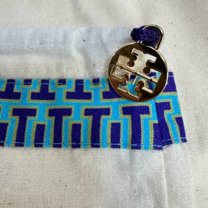 Tory Burch Gold Logo with Blue and Purple Design thumbnail 2