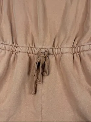 Aerie Romper Womens S Rust Brown Long Sleeve Drawstring Waist Soft Knit Lounge thumbnail 2