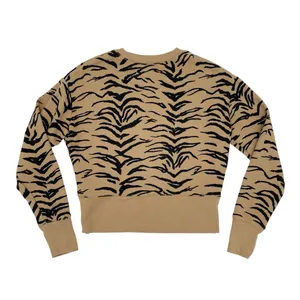 Madewell Crop Sweatshirt Size XS Tiger Stripe AF979 Long Sleeves Cropped Fit thumbnail 4